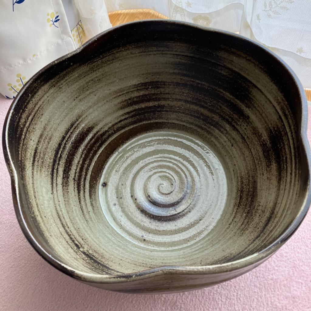 国産 手作り睡蓮鉢 益子焼 彩（ＳＡＩ） 花型 炭化 直径約３８ｃｍ ビオトープ 沖縄別途送料 :57283:チャーム charm ヤフー店 通販  