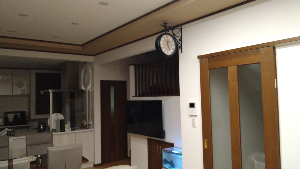 両面電波掛け時計 manbo-cr 電波時計 無音 プレゼント 壁掛け