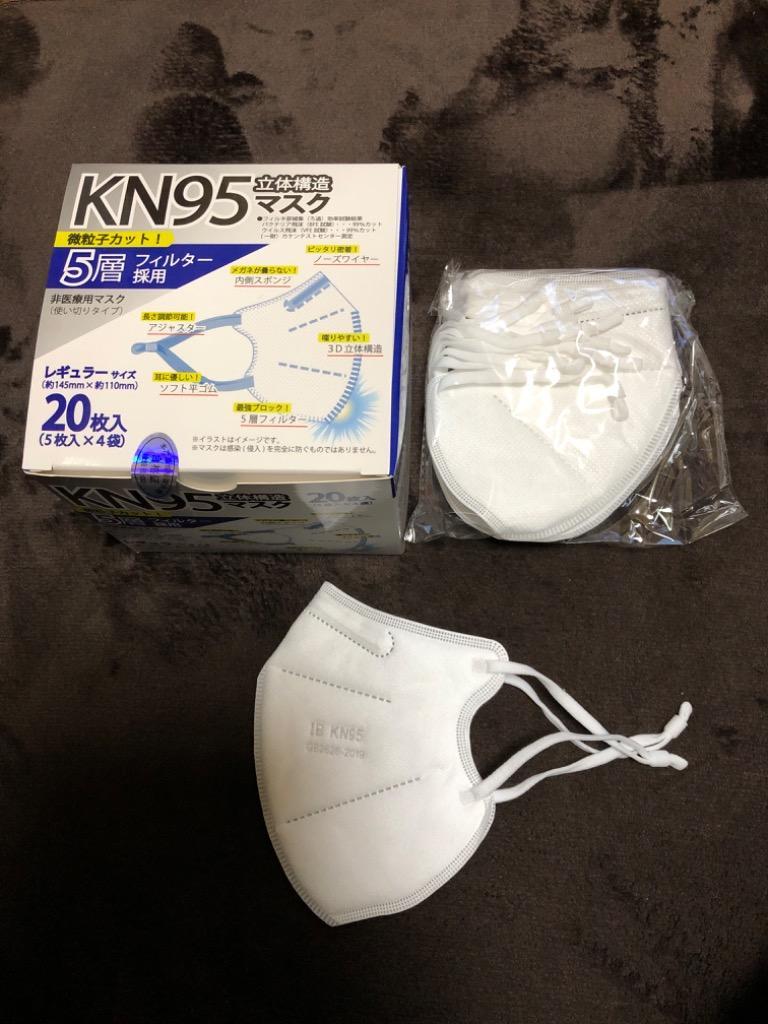 60％以上節約 KN95 高機能マスク 20枚 箱タイプ ホワイト ブラック IBR レギュラーサイズ 花粉症対策 N95相当 