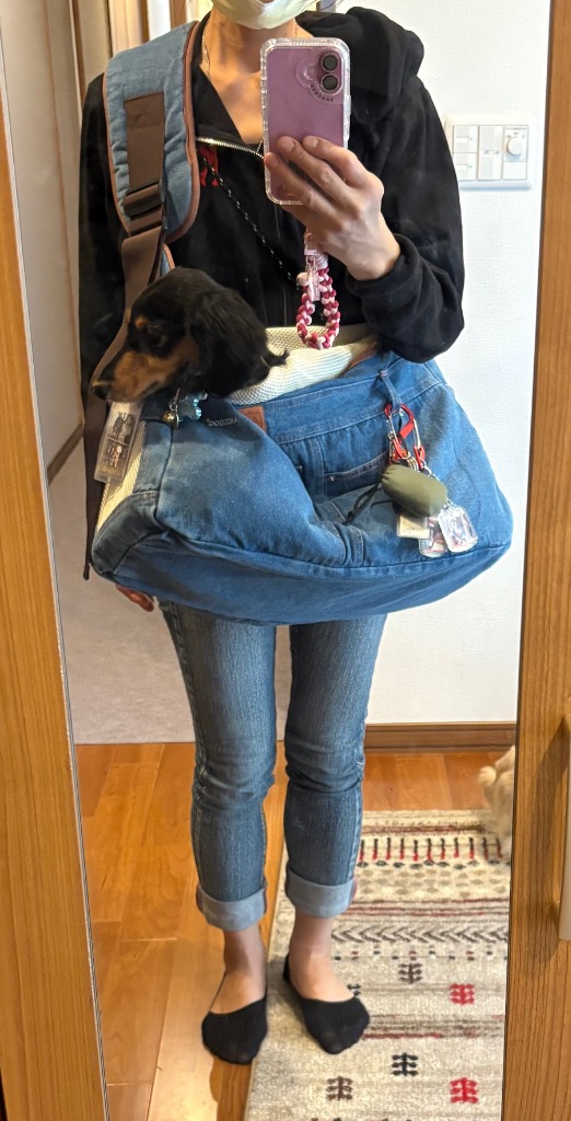 メッシュ蓋 厚板 クッション付 】犬 キャリーバッグ スリング Mサイズ
