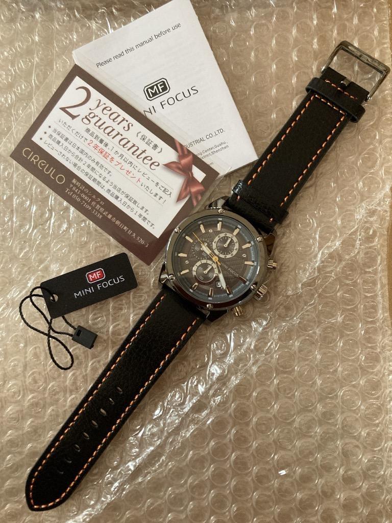 腕時計 メンズ 20代 30代 40代 50代 黒革ベルト MINI FOCUS ミニフォーカス クォーツ クロノグラフ 父の日 MF0161G  :mi-mf0161g:腕時計のシルクロ 通販 