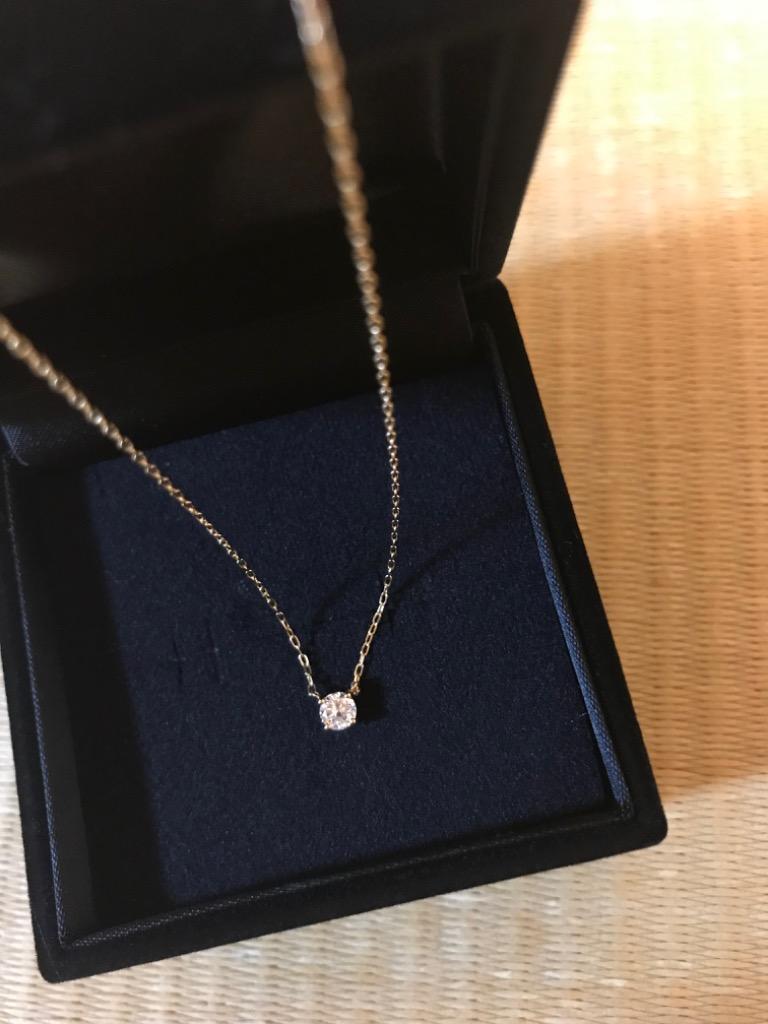 K18YG 0.3ct 一粒 ダイヤモンド ネックレス 両吊り 0.3カラット 一粒