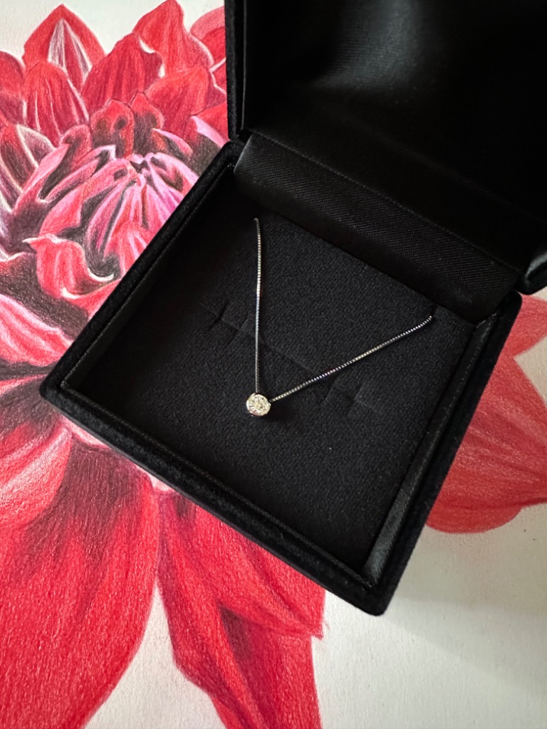 Classic CHESS pt900 0.2ct フクリン留め 一粒 ダイヤモンド