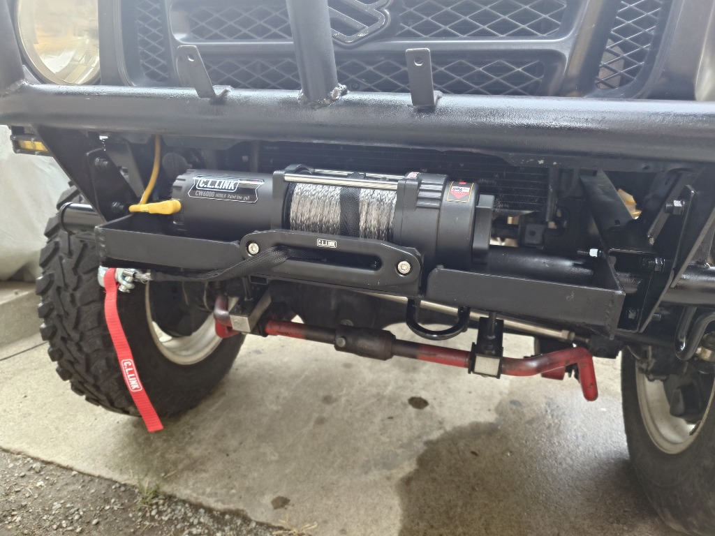 保証付電動ウインチ 6000lbs ファイバーロープ仕様 12V シーエルリンク