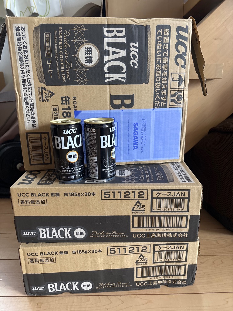 UCC 【アウトレット】UCC BLACK無糖 缶 185g ×90本 (30本×3箱
