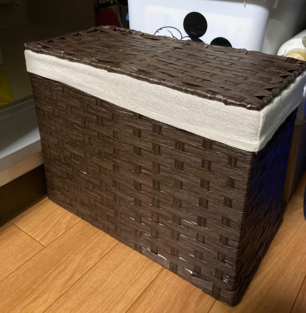 ちどり産業 収納 バスケット ペーパーバスケット ふた付き 58-91