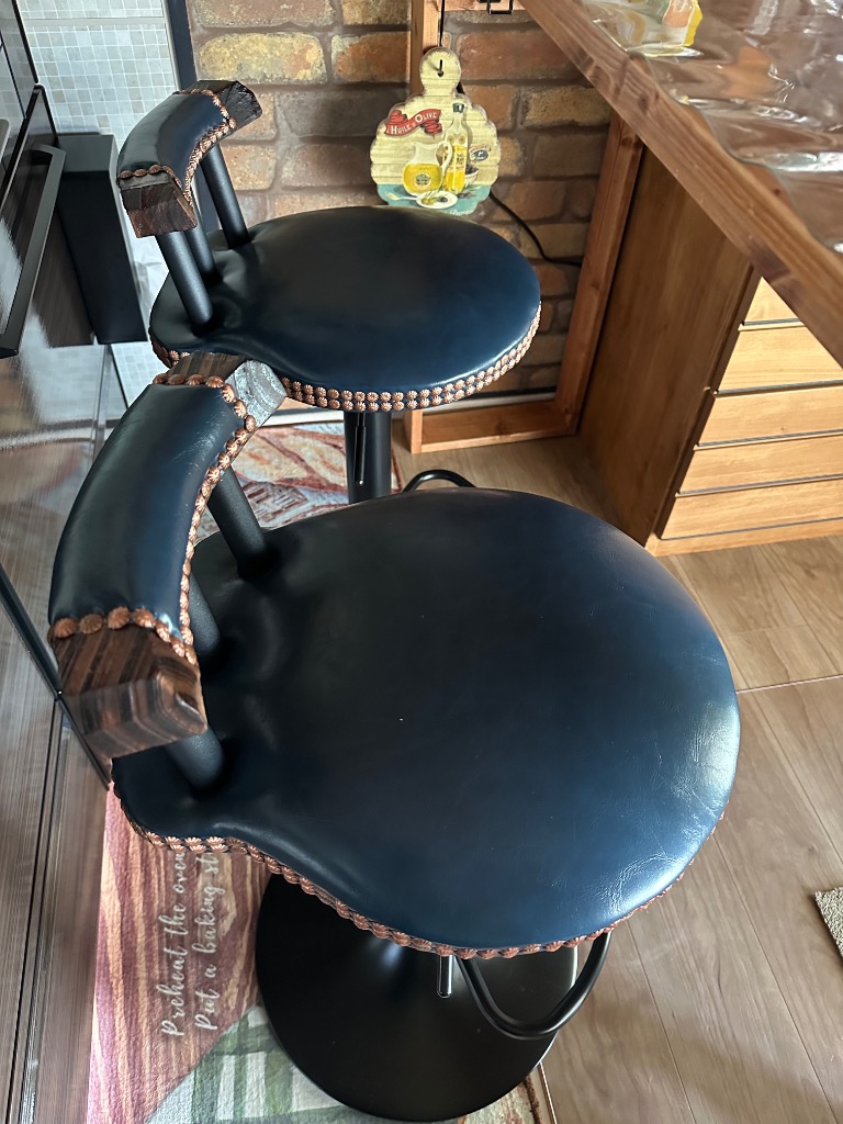 カウンターチェア ヴィンテージ バーチェア レザー風 PVC ハイチェア