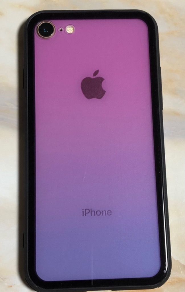 iPhone グラデーション紫 本体 iPhone iphone SE3 ケース 12 11 SE2 8 7 X XS 6 背面強化ガラス