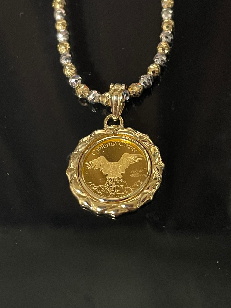 コイン ウルフ&コンドル 純金 k24 24金 24k 1/25oz k18 18金 18k 枠 狼