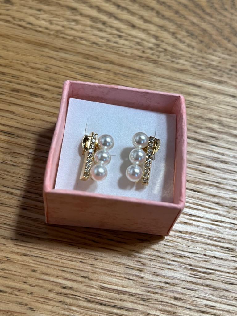 トリプルパール ピアス イヤリング 三粒 パール 3連ピアス