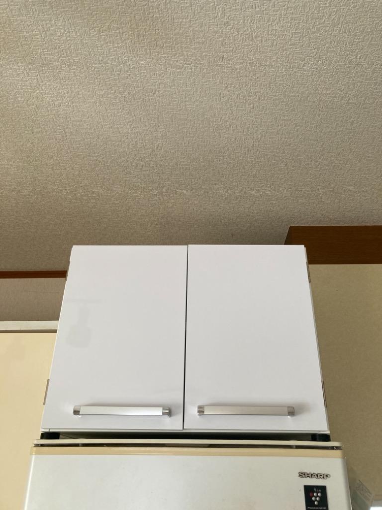 dinos キッチン用品収納 冷蔵庫周り収納 光沢仕上げ・冷蔵庫上