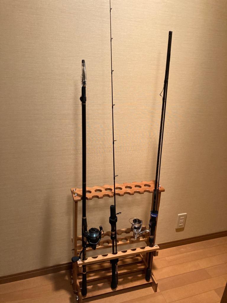 ロッドスタンド 木製 23本 釣り竿スタンド 釣竿 釣り竿 釣りざお 収納 