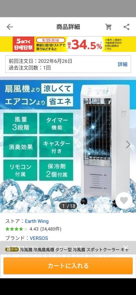 楽天ランキング1位】 扇風機 ⭐️節電も⭐️冷風機 キャスター付 左右 