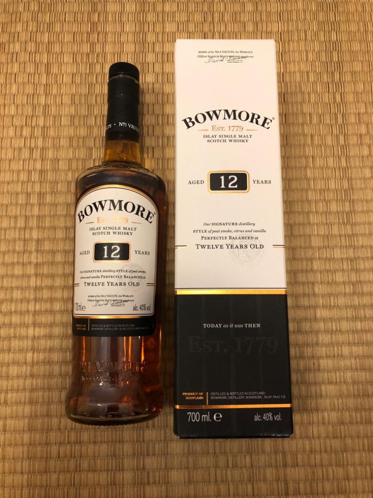 ボウモア 12年 ウイスキー　40％　700ml 4本箱あり 楽天市場】ボウモア 12年 40度 箱付（角箱） 700ml 正規 : 酒類