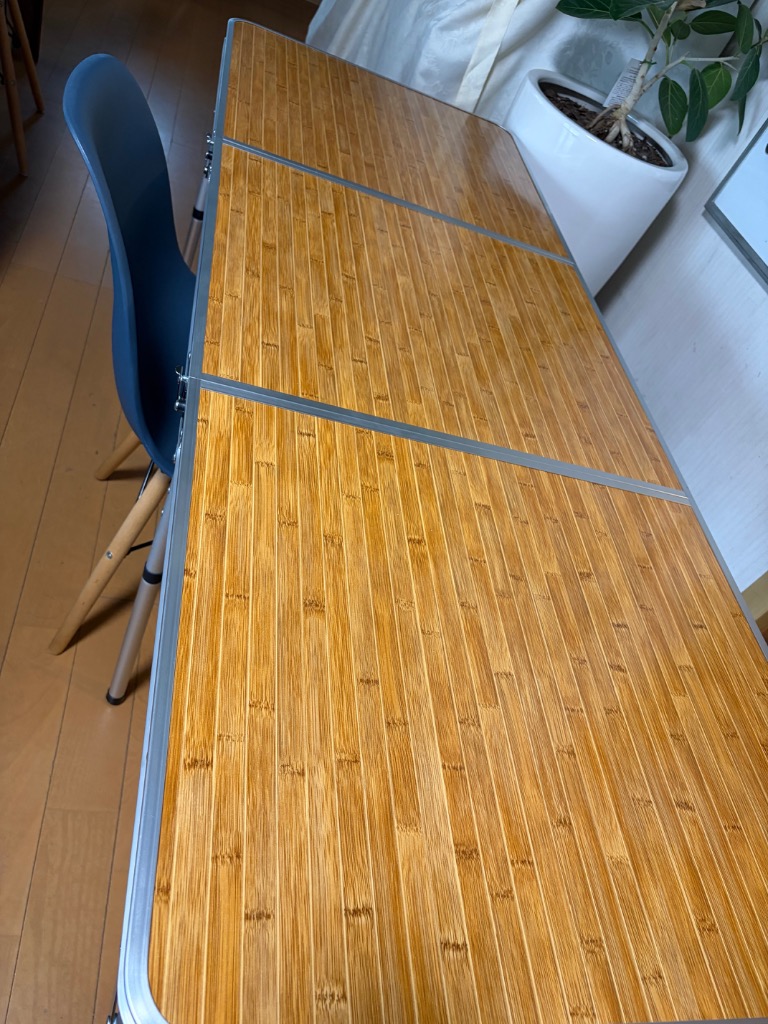 軽量！キャンプ アルミ 3つ折りテーブル 高さ 2段階調節 160cm×60cm
