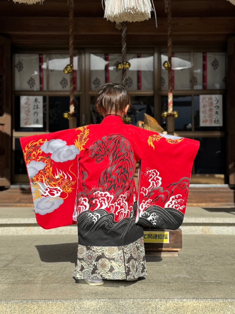 七五三レンタル】ブランド 花わらべ 龍虎 5歳男児 七五三 着物レンタル 