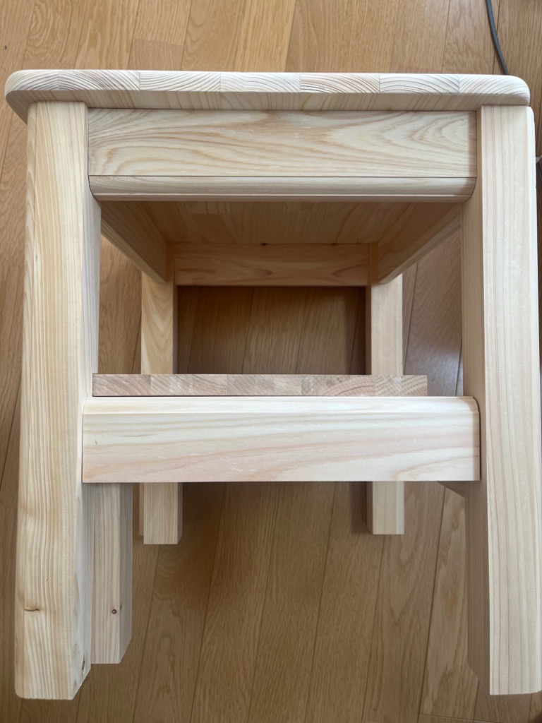 雪山作　台　木製 山善 国産・完成品 木製踏み台(幅44 高さ約12cm) のれるん台 S型