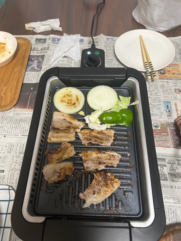 山善 ホットプレート 焼肉プレート 無煙 吸煙グリル 煙の出ない