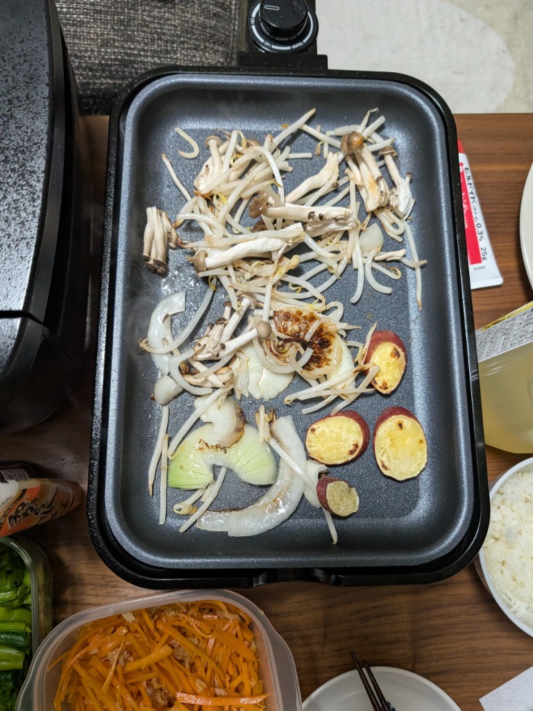 山善 ホットプレート 焼肉プレート 一人用 着脱式 2枚 たこ焼き