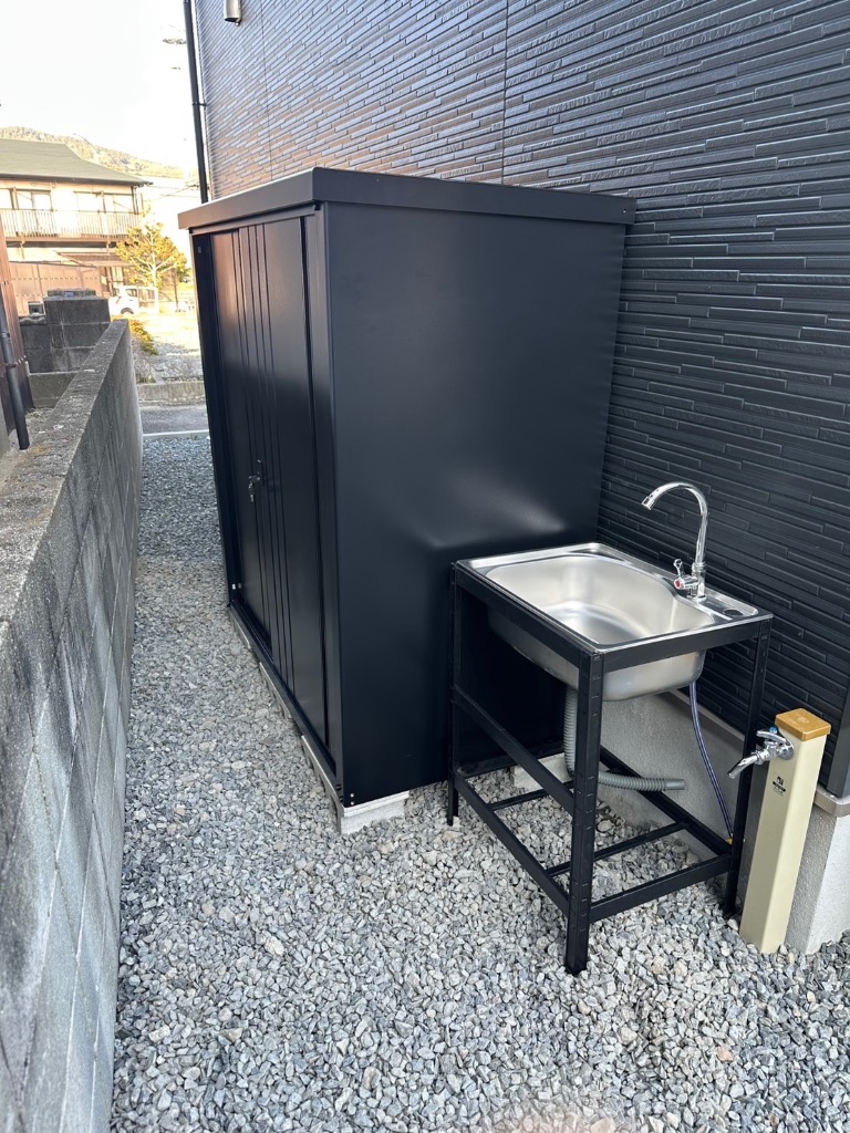 山善（YAMAZEN） 物置 収納庫 屋外 おしゃれ 大型 (幅150奥行75高さ154