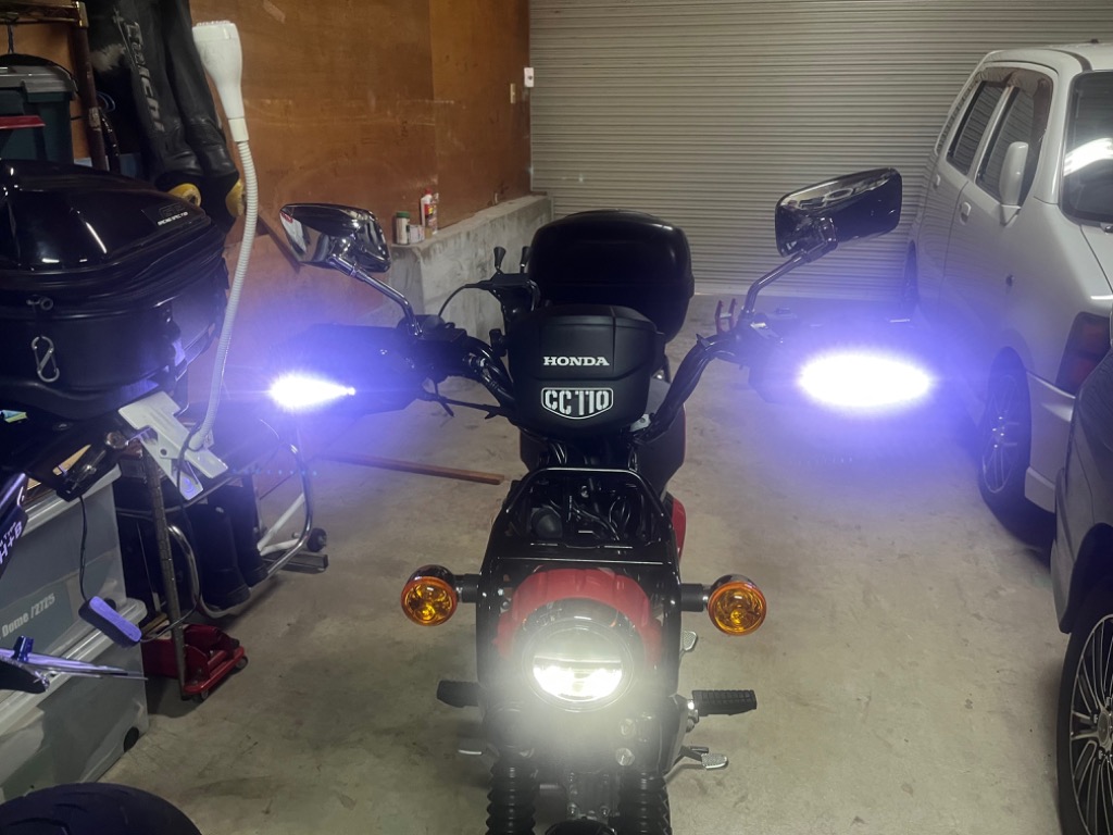 バイク スクーター用 ナックルガード デイライト 2色 ウインカー用 LED