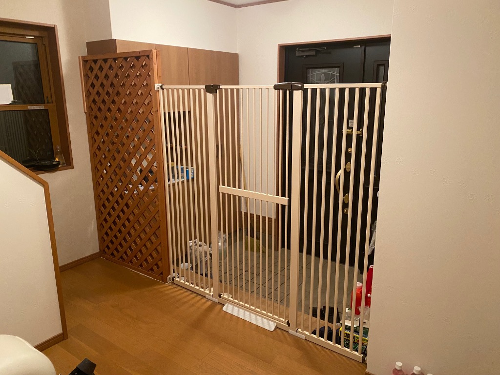 RAKU ペットゲート 安全ゲート 155cm ペットフェンス 全柵間隔