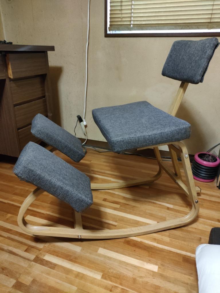RAKU 姿勢矯正椅子 勉強椅子 学習チェア ロッキングチェア 北欧風 木彫