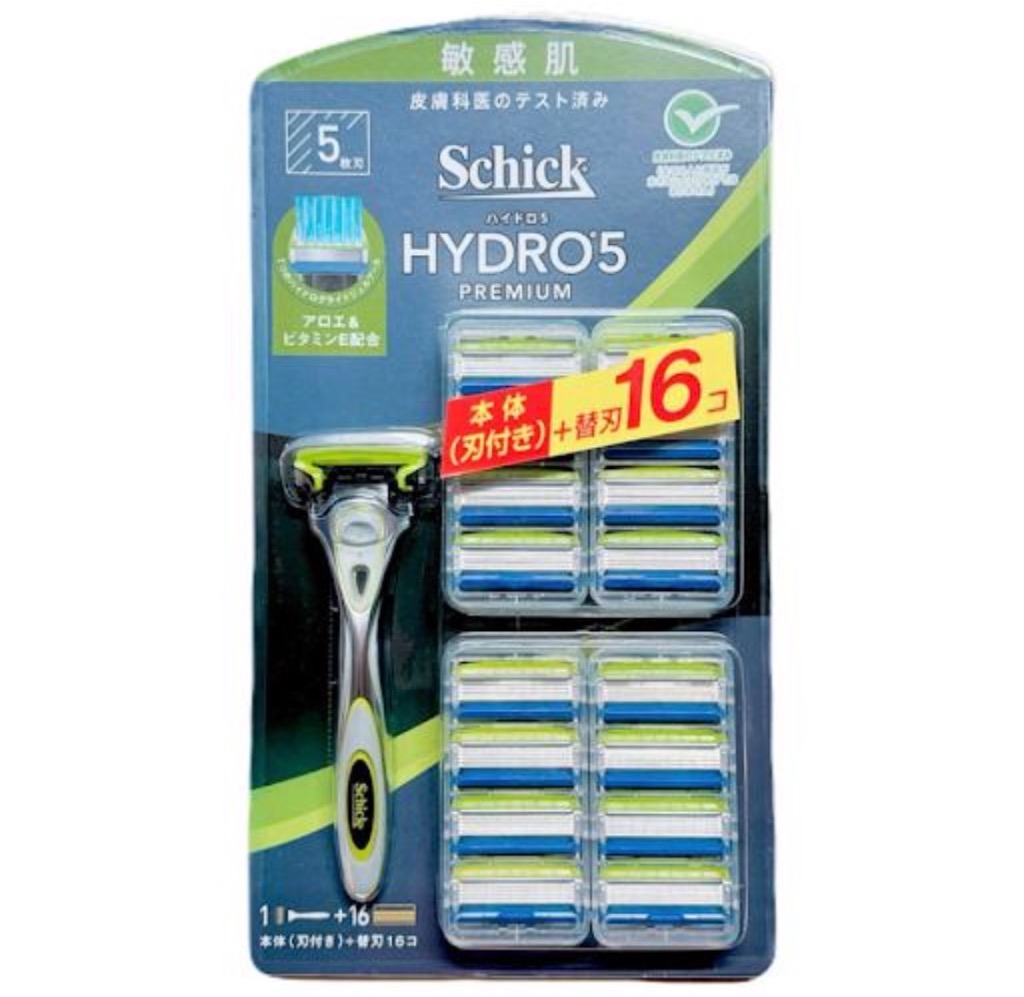 schick（シック） ハイドロ5プレミアム 5枚刃 敏感肌用 本体+替刃16個