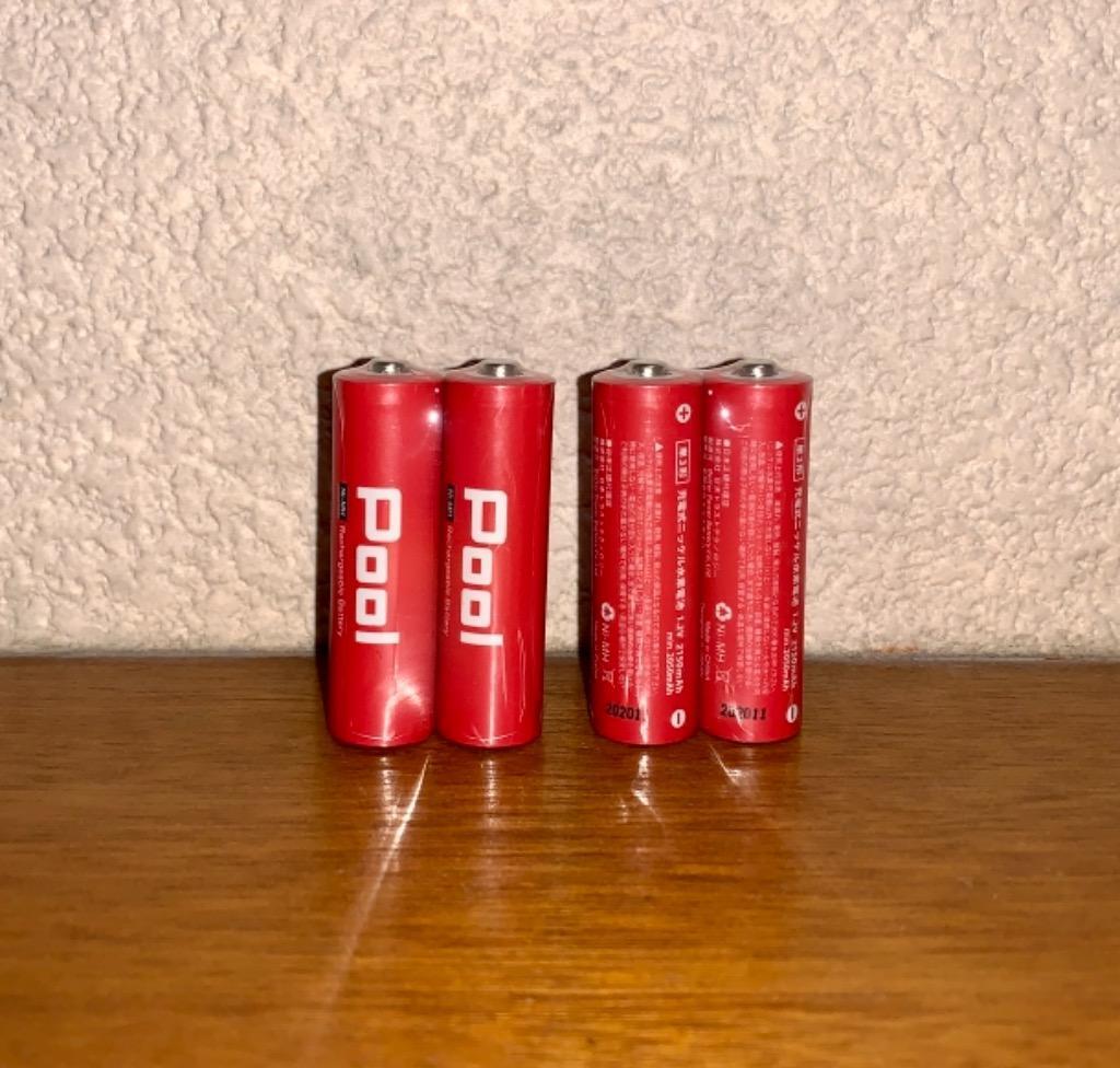 エネループ をこえる 大容量 充電池 充電式乾電池 単3電池 2150mAh 4本セット ニッケル水素電池 カラフル :Pool-3-4:トナリの雑貨店  - 通販 - Yahoo!ショッピング