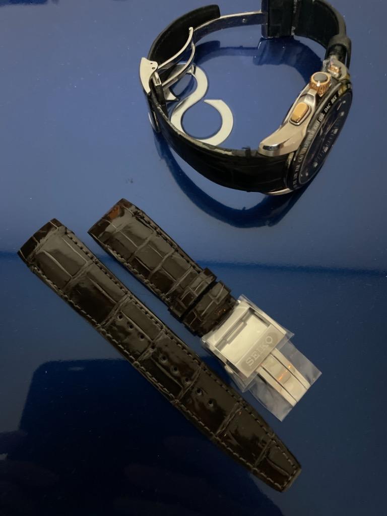 SEIKO 純正バンド アストロン クロコダイル レザーベルト 22mm