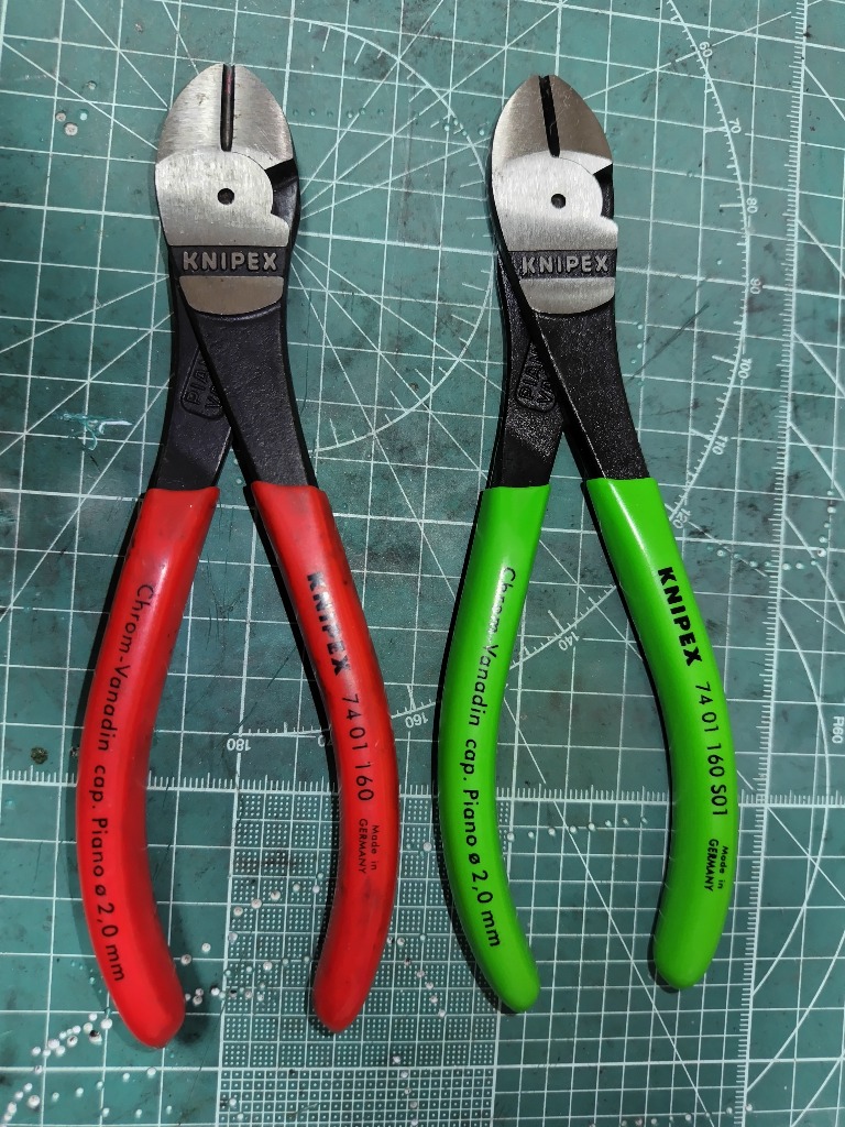 限定カラー KNIPEX 7401-160S01 強力型斜ニッパー(硬線用) フラッシュグリーン プラスチックコーティング クニペックス 工具  【ネコポス対応】