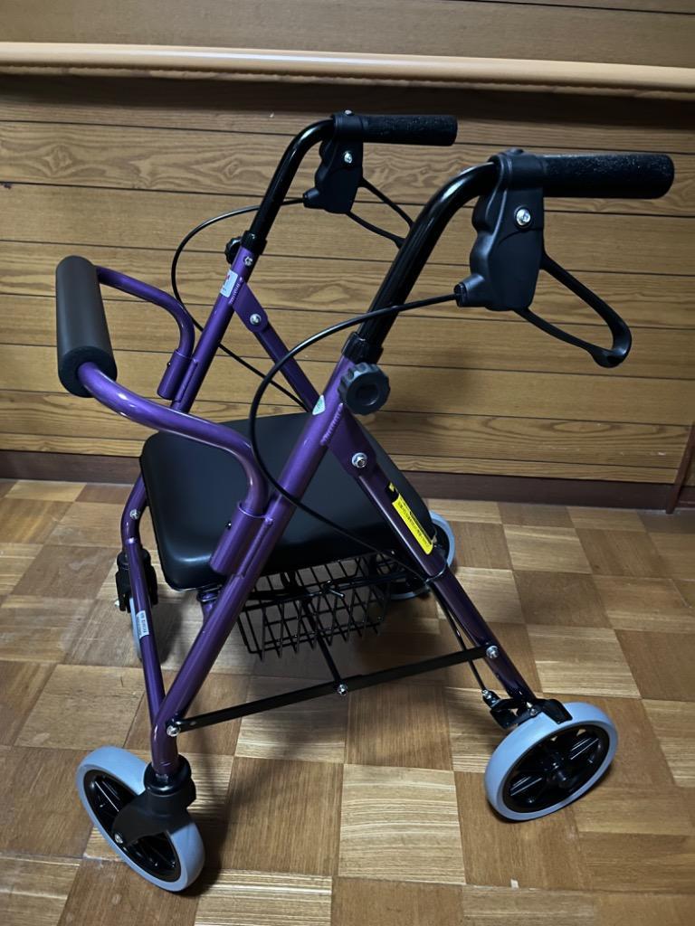 【オスカー様】歩行車 竹虎ハッピーミニ シルバーカー 折りたたみ式 紫色 歩行車ハッピーⅡトール抑速ブレーキ ｜ シルバーカー・歩行器