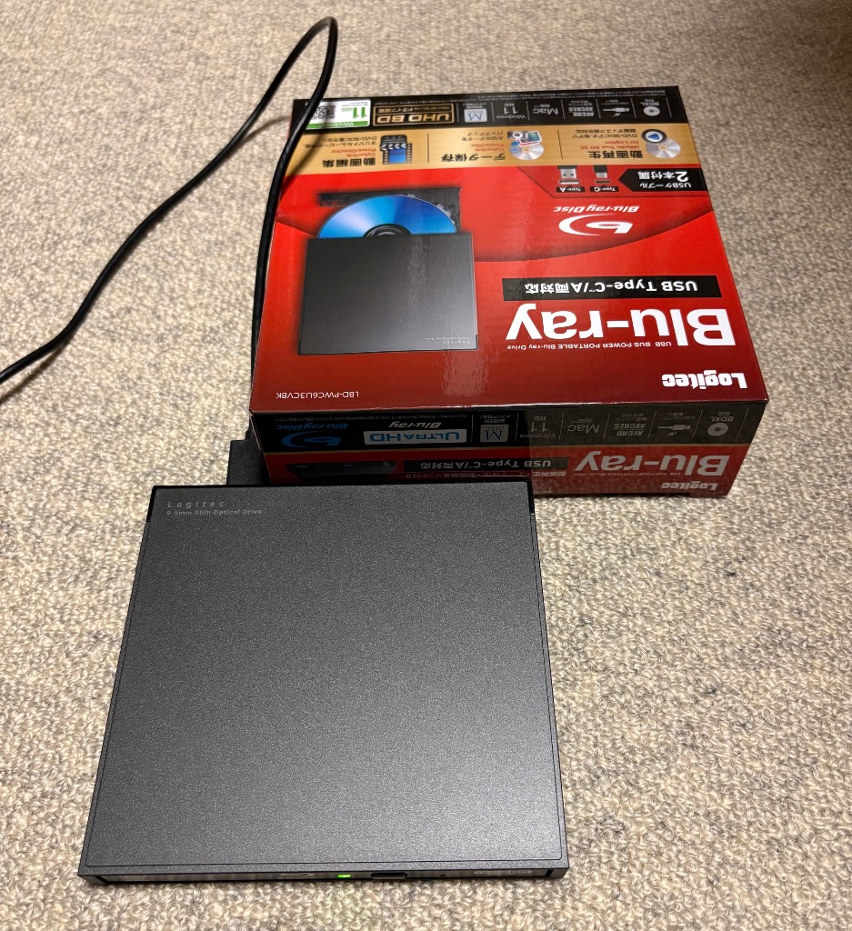 ロジテック Blu-ray ディスクドライブ USB ブルーレイドライブ USB3.2
