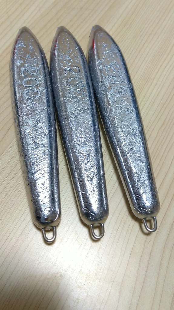 片カンオモリ 200号 x 3個セット 魚釣り用 おもり 錘 : エナ