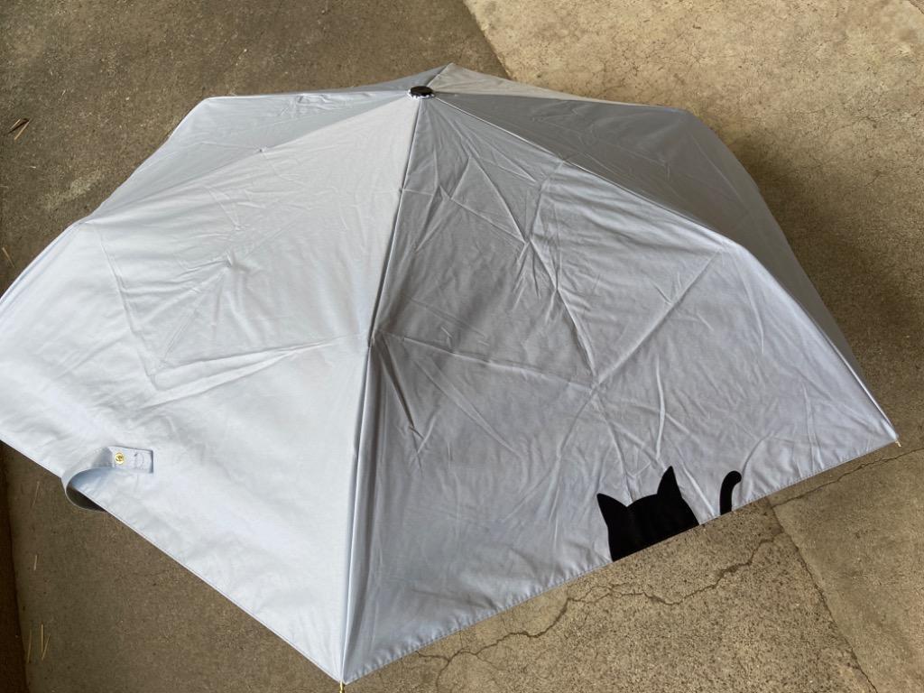 MKN 猫 傘 折りたたみ傘 日傘 黒コーティング 雨晴兼用 50cm