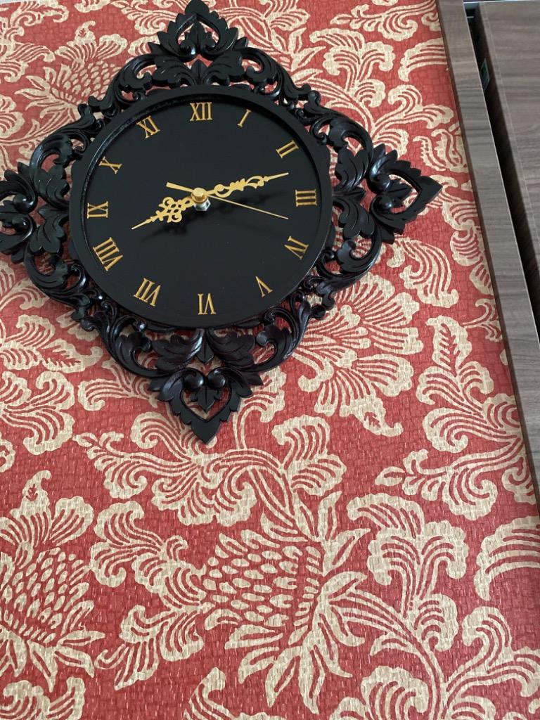 アジアン レリーフ 木製 壁掛け時計 A おしゃれ 掛け時計 モダン 時計 