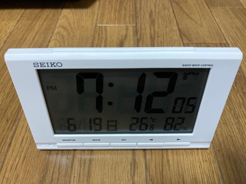 セイコー クロック 置き時計 目覚まし時計 電波 デジタル カレンダー 温度 湿度 表示 SQ789W SEIKO  :SQ789W:ヨーロピアン・バリュー 通販 