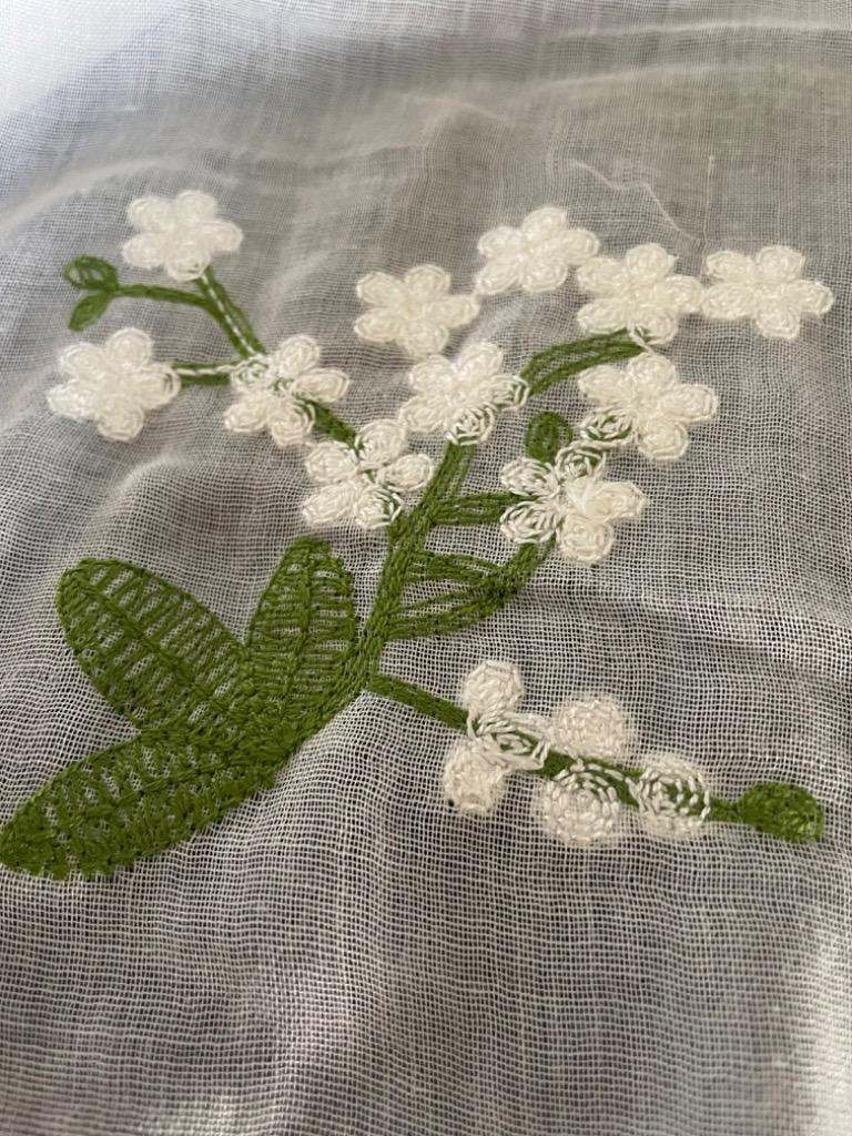 LUCIANNA ストール 刺繍 花柄 春夏 uvカット 薄手 レディース