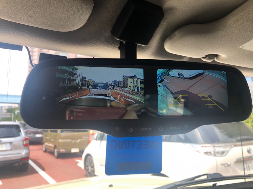 MAXWIN ルームミラーモニター 4.3インチ 2モニター 映像4系統入力 自動