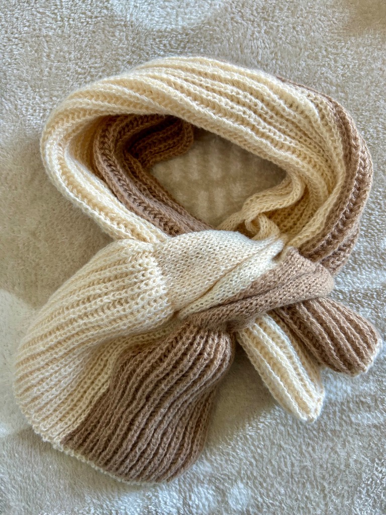 リボンマフラー＋ニット リボン付きニットマフラー(ワンサイズ グレー): グッズ【べべ