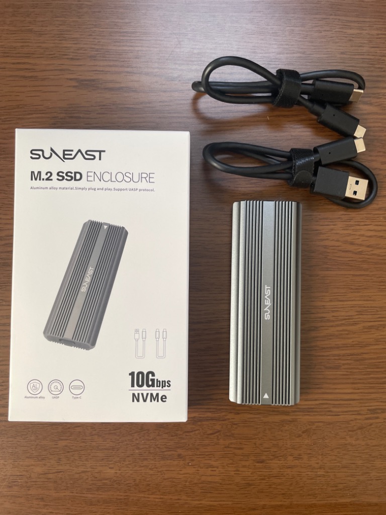 SUNEAST M.2 SSD 外付けケース NVMe/PCIe USB C 3.1 Gen 2接続