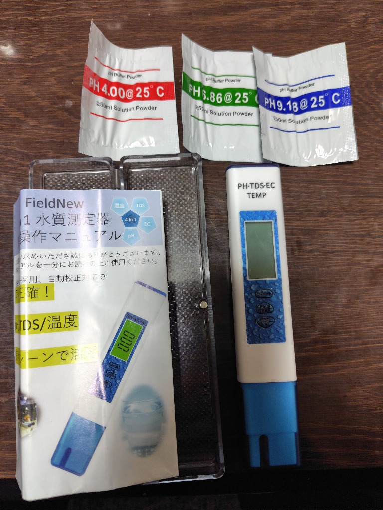 ph 水質測定器 4 in 1 ph計 EC TDS 温度 6カ月保証書付き 国内
