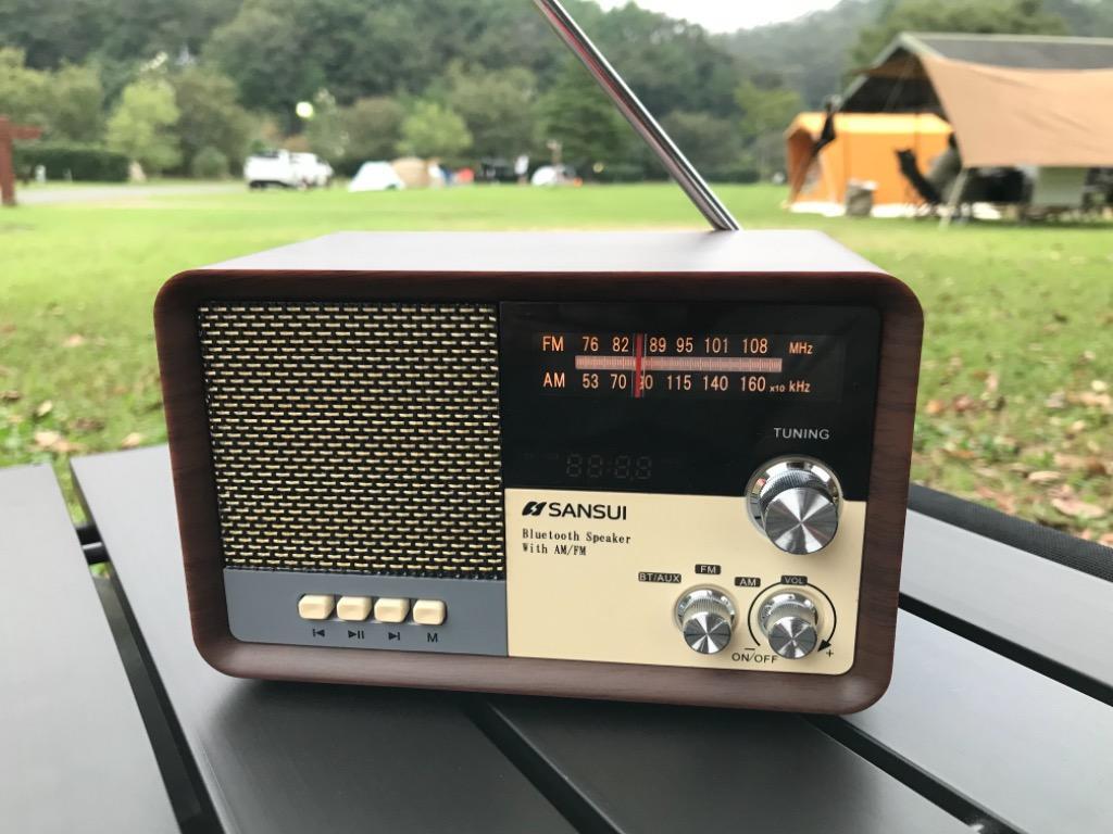 SANSUI サンスイ MSR-1 WD AM FM ラジオ スピーカー ウッド Bluetooth