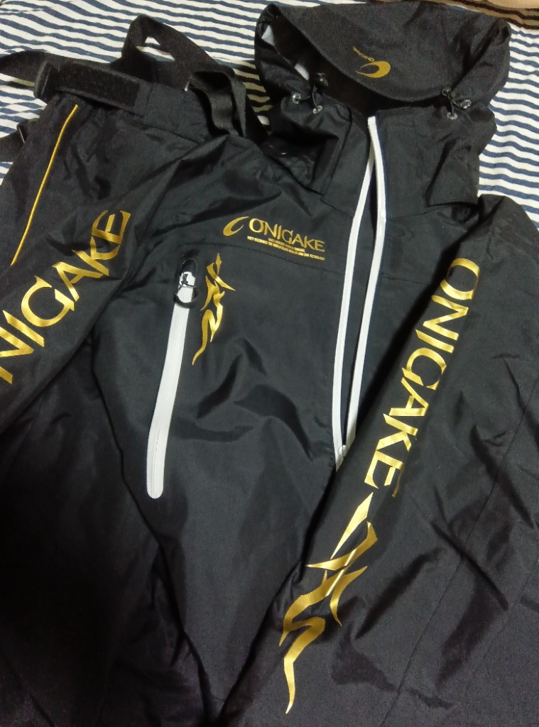 オニガケ レインスーツ(YS107G)LLブラック　新品未開封 Hayabusa ハヤブサ レインスーツ ブラック 黒 M,L,LL,3L 鬼掛