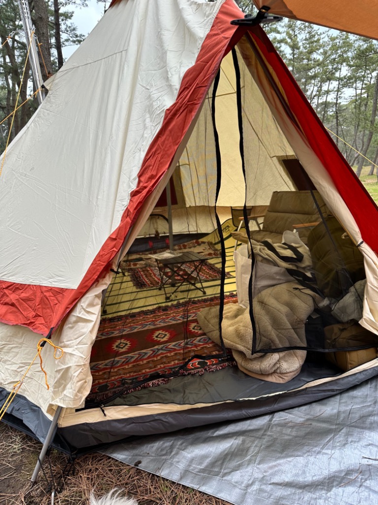キャンプ テント ワンポール ポリコットン 薪ストーブ付き グランピング 400cm 6人用 ベルテント ティピー インディアン アウトドア レジャー  インテリア od283