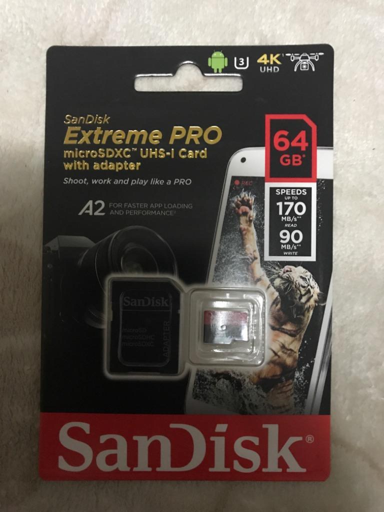 64GB microSDXCカード マイクロSD SanDisk サンディスク Extreme Pro UHS-I U3 V30 A2 R:170MB/s  W:90MB/s 海外リテール SDSQXCY-064G-GN6MA ◇メ :0619659169794:風見鶏 - 通販 - Yahoo!ショッピング