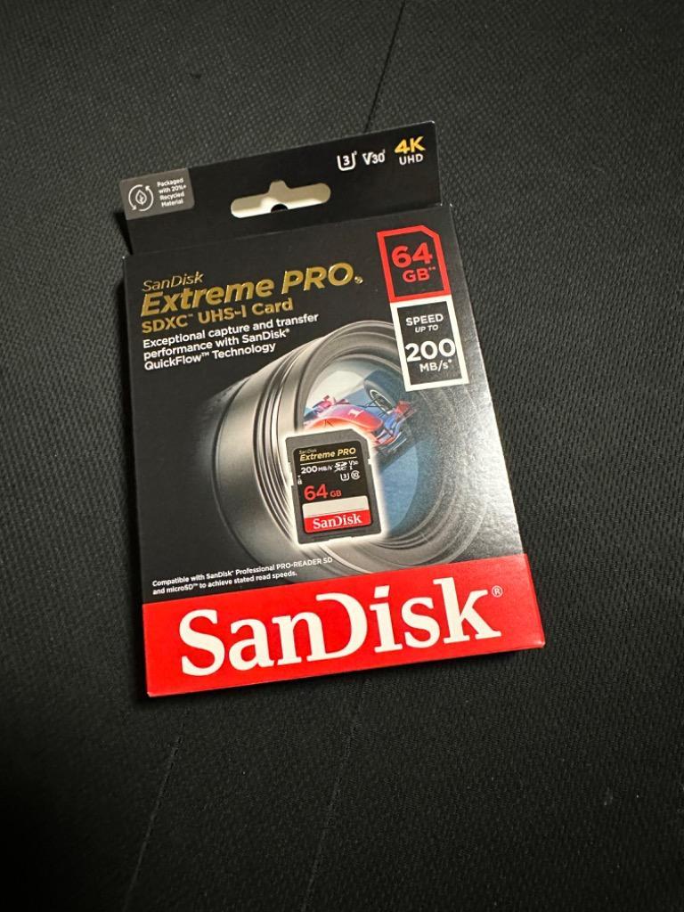 SDカード SD 64GB SDXC SanDisk サンディスク Extreme PRO Class10 UHS-I U3 V30 4K R:200MB s W:90MB s 海外リテール SDSDXXU-064G-GN4IN ◆メ