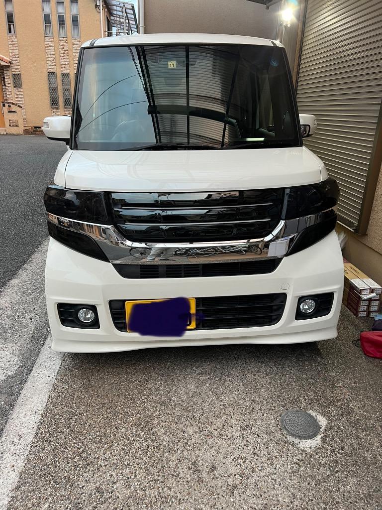 N-BOX カスタム JF1/2 ヘッドライトカバー ブラックスモーク