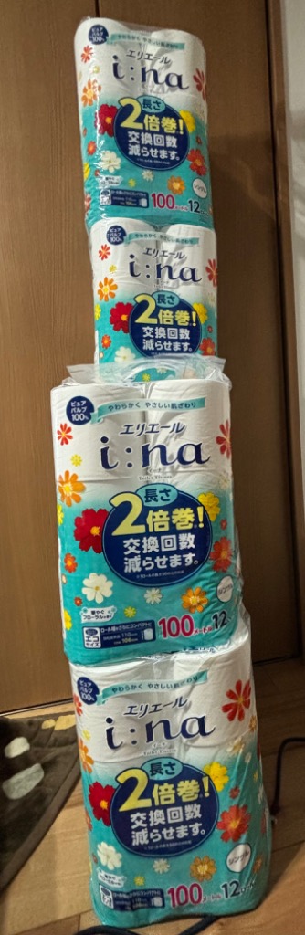 ふるさと納税 可児市 エリエール イーナ トイレットティシュー12Rダブル(12ロール×3) 防災 備蓄 ふるさと納税 雑貨・日用品 岐阜県 可児市 エリエール i:na（イーナ