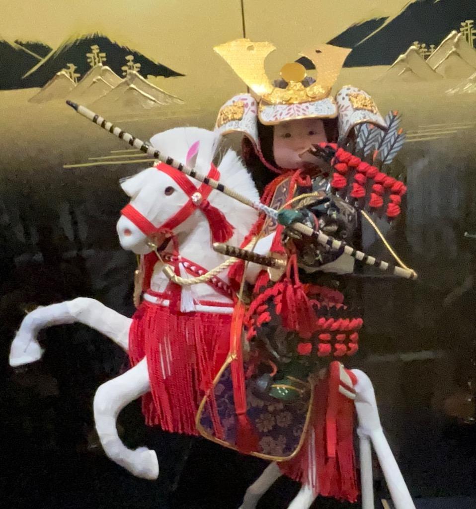 五月人形】【武者人形】【兜・鎧・大将ケース】跳馬武者馬乗：潤